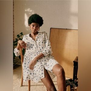 Sezane Aurora Mini clasp floral babydoll dress size 38 US 6